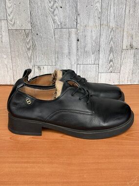 Belle Black Leather Derby Style Oxfords Women’s 6.5-7 235cm